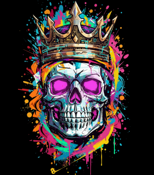 Neon King Skull