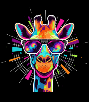 Cosmic Neon Giraffe