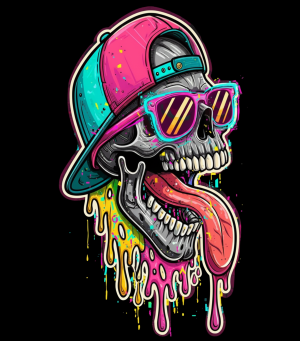 Retro Melt Skull