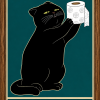 Funny Black Cat Wall Art - "Your Butt Napkins"