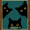 Funny Black Cat Wall Art - "Are You Pooping?"