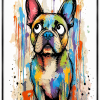 Colorful Graffiti Cartoon Dog Canvas Wall Art