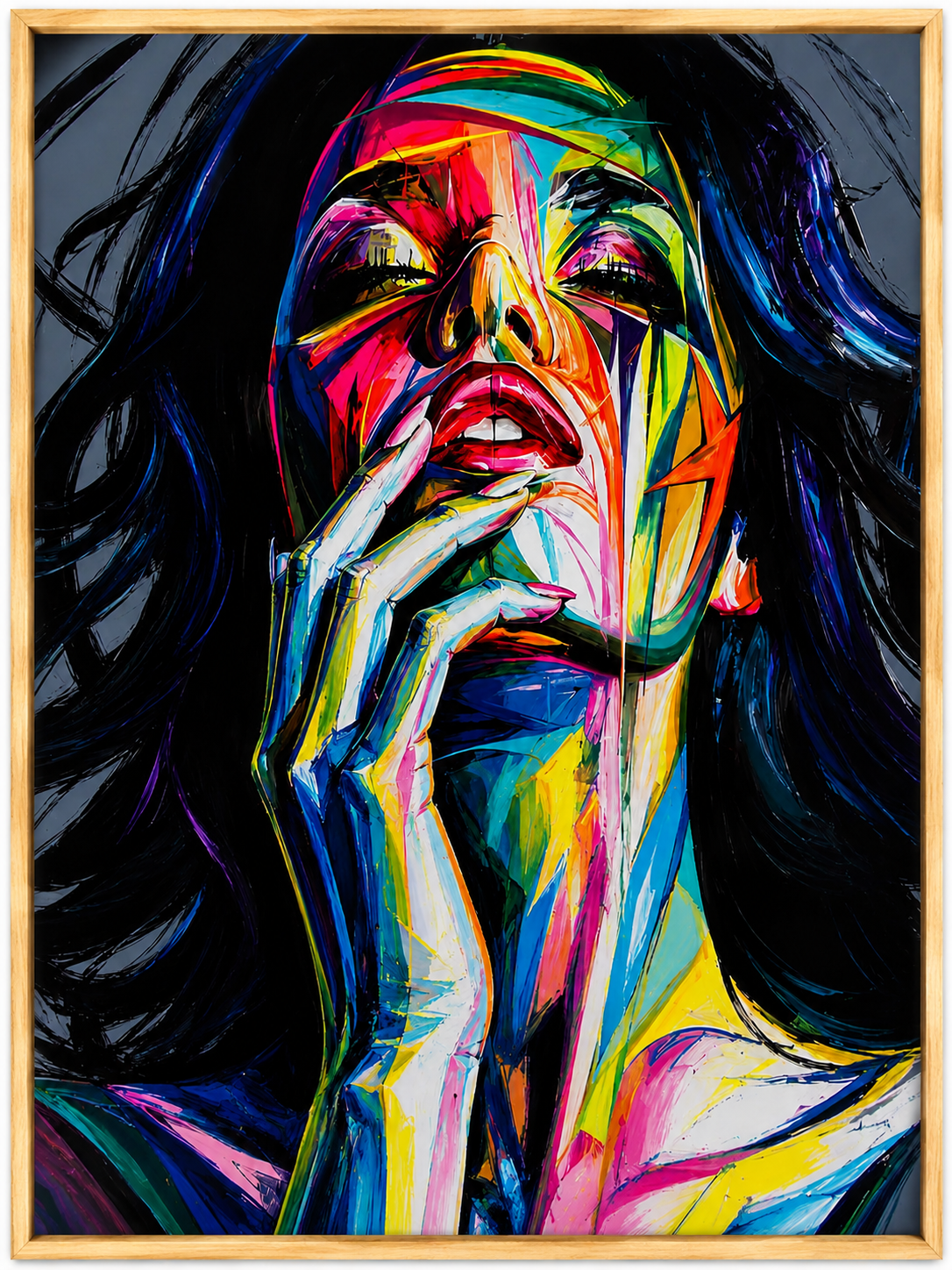 Street Art Colorful Graffiti Print Picture Woman