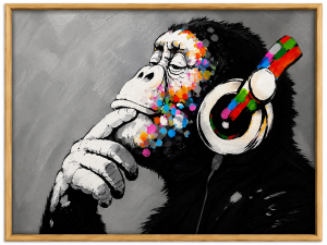 Monkey With Headphones