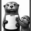 Bathroom Otter Picture Wall Decor