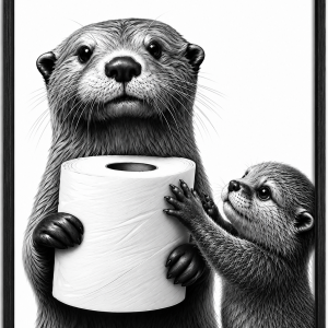 Bathroom Otter Picture Wall Decor