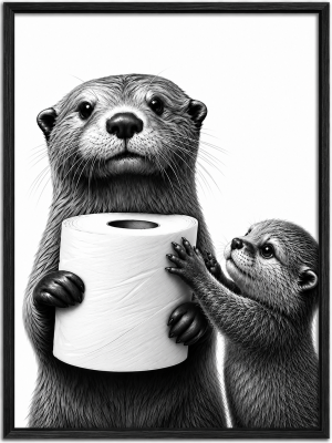 Bathroom Otter Picture Wall Decor