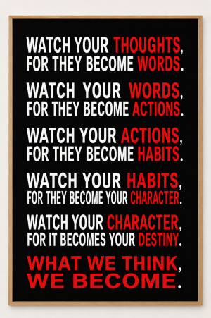 Pyradecor Watch Your Thoughts Motivational