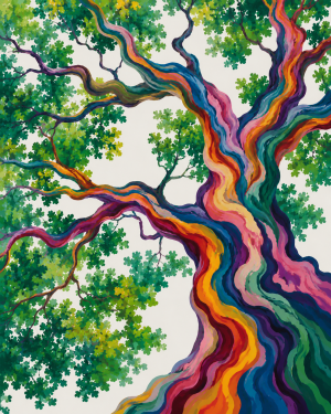 Rainbow Tree Wall Art