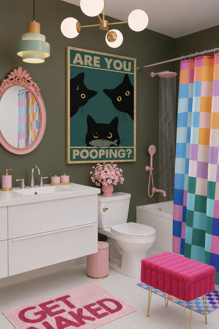 Funny Black Cat Wall Art - "Are You Pooping?" - Image 3